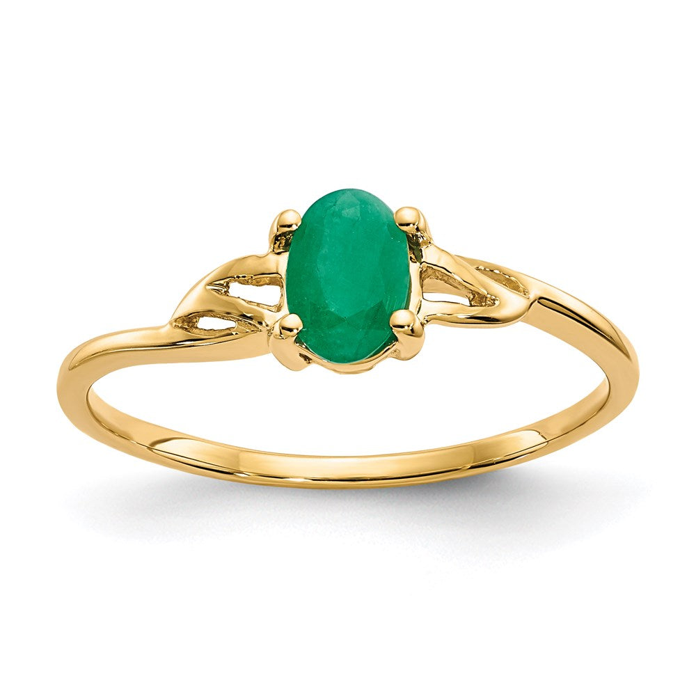 14k yellow gold emerald birthstone ring xbr134