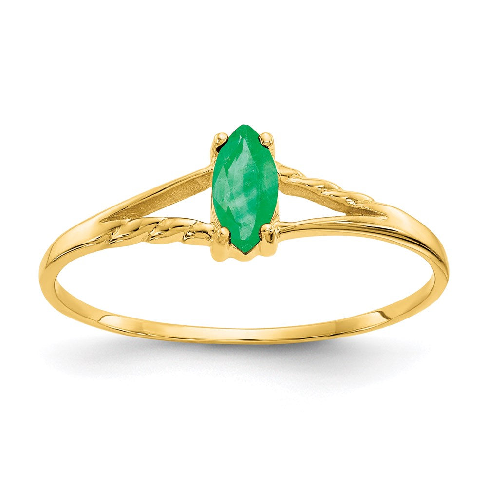 14k yellow gold emerald birthstone ring xbr182
