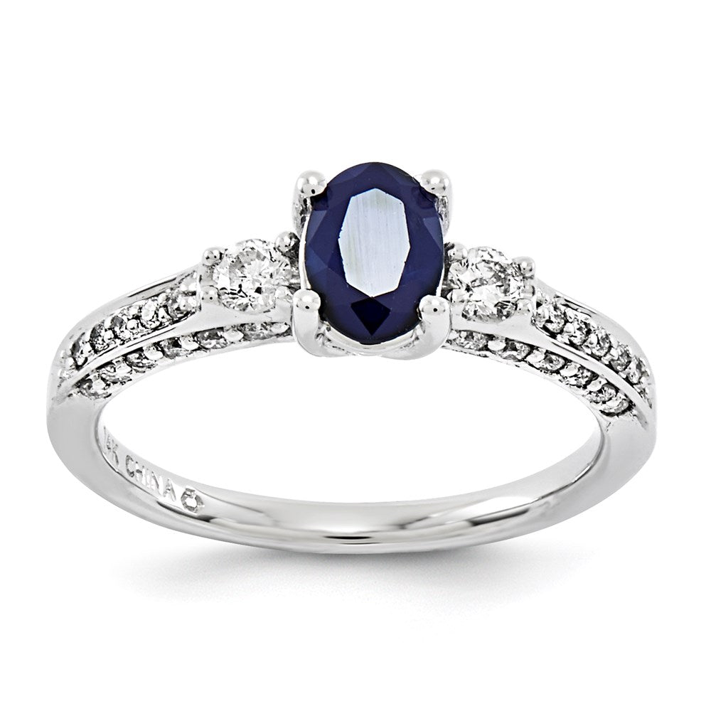 14k white gold real diamond sapphire ring y11327s aa