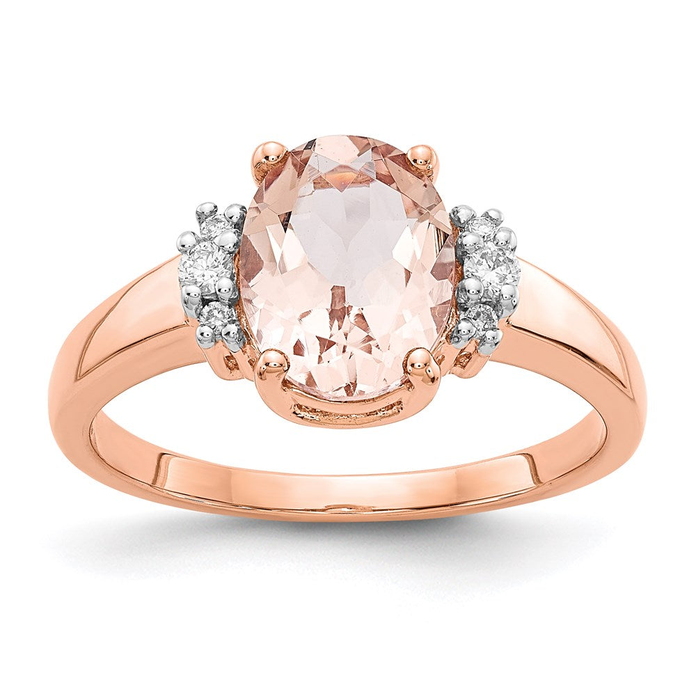 14k rose gold morganite and real diamond ring y12850mg aa