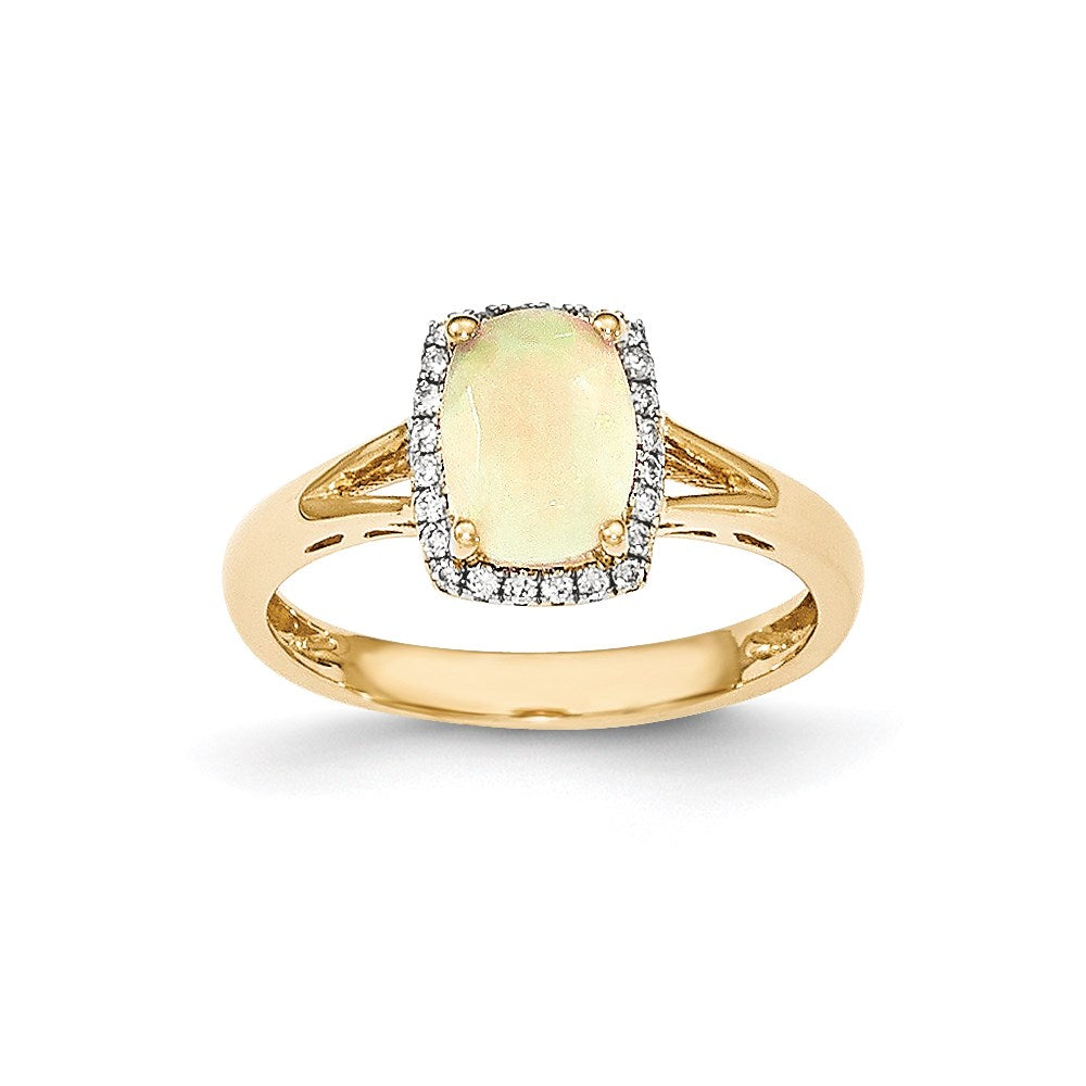 14k yellow gold oval australian opal real diamond rectangle ring y12854op aa