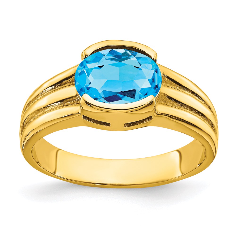14k yellow gold 8x6mm oval blue topaz ring y4473bt