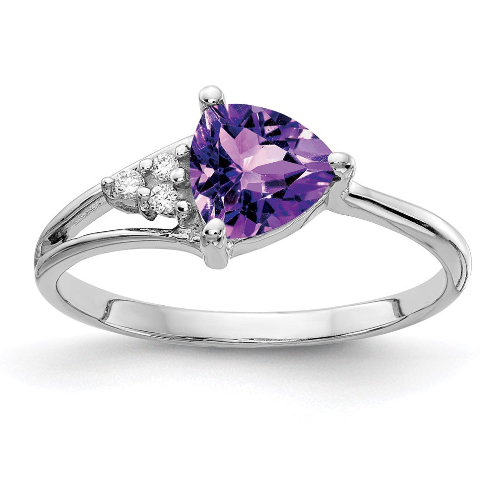 14k white gold 6mm amethyst a real diamond ring y4745am a