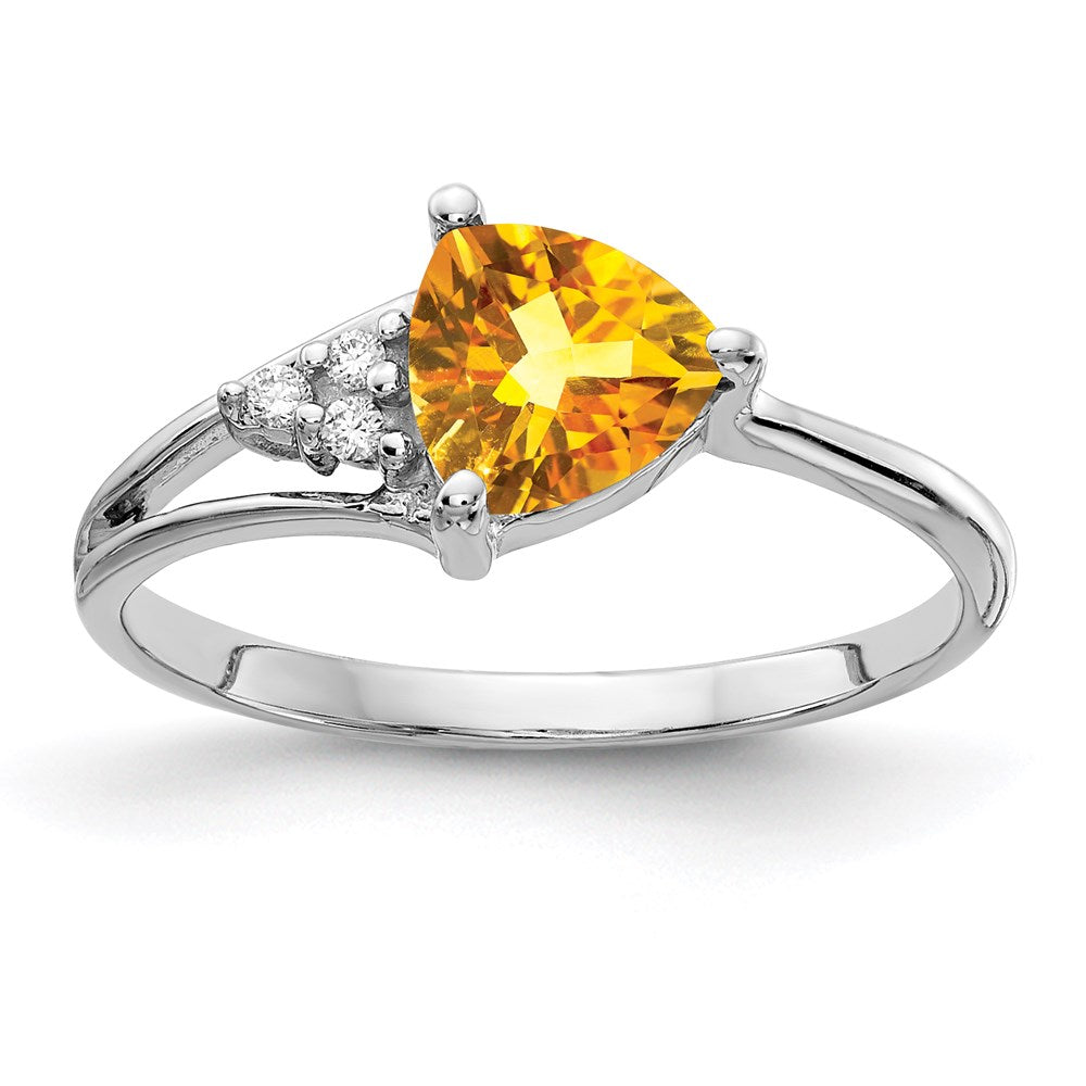 14k white gold 6mm citrine a real diamond ring y4745ci a